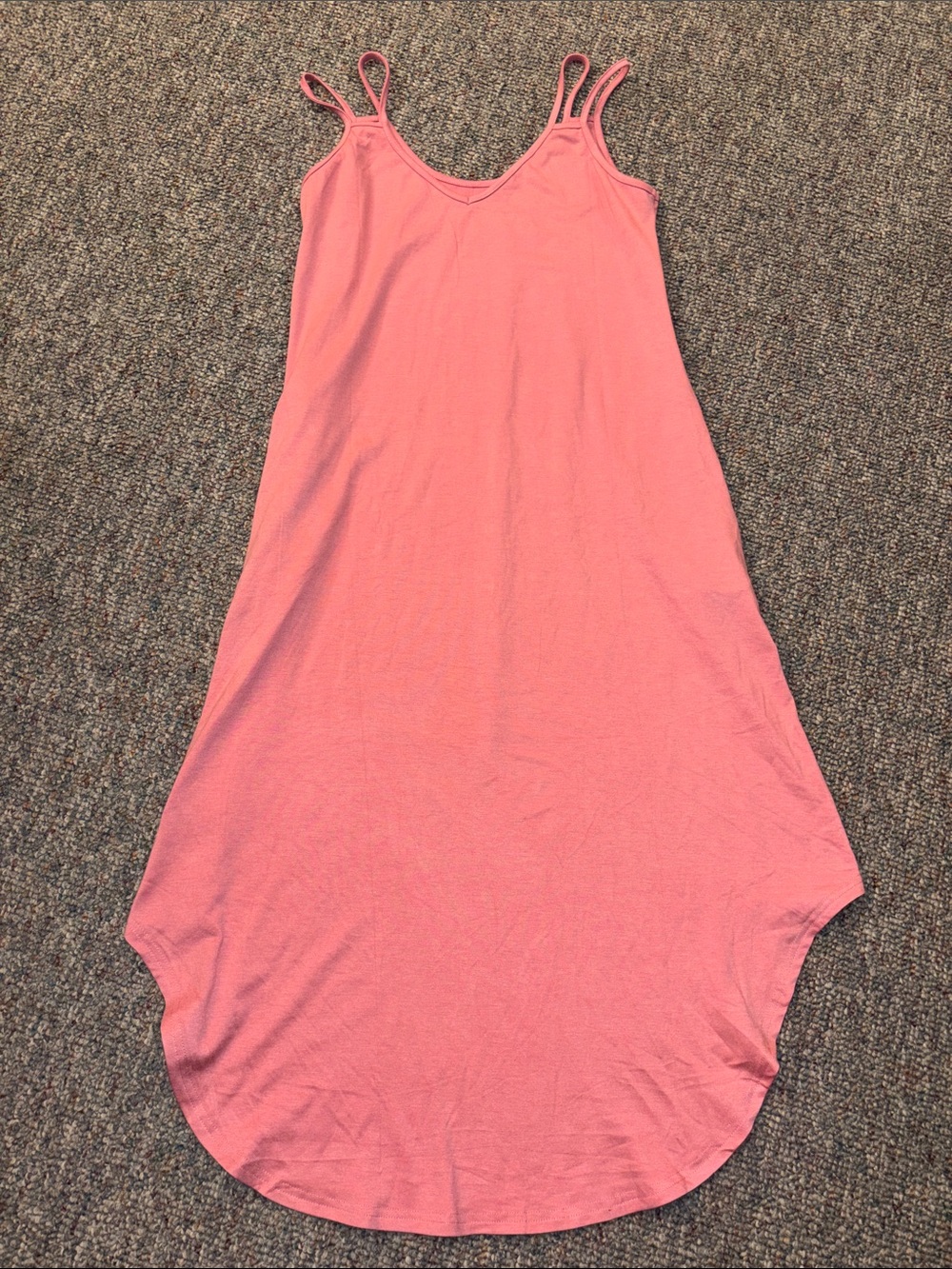 Pink Double-Strap Maxi Tank Dress- has pockets!